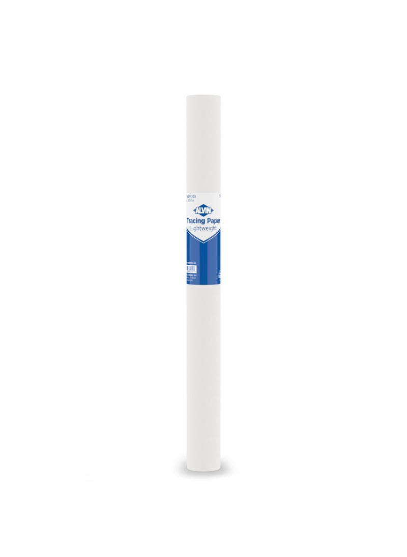 Alvin ALVIN 55WB Lightweight Tracing Paper Roll White Suitable with Ink Charcoal Felt Tip Pen for Sketching or Detailing  14 Inches 20 Yards 1inch Core 
