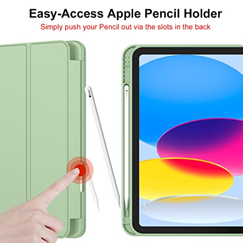 iMieet iPad (A16) Case 11th Gen/iPad 10th Generation Case [11-Inch 2025/10.9 Inch 2022] with Pencil Holder, Trifold Stand Smart Cover with Soft TPU Back,Auto Wake/Sleep(Matcha Green) - Image 5