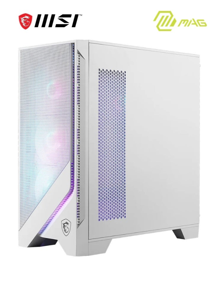 MSI MAG Forge 320R Airflow WHITE | ATX Mid Tower Computer Case, 4x Pre-Installed Case Fans, Up to 360mm Radiator Support, 3.5" / 2.5" Drive Bays, Tempered Glass Window, Mesh Panel | 306-7G23W22-HH9 white - Image 1