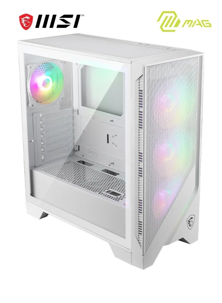 MSI MAG Forge 320R Airflow WHITE | ATX Mid Tower Computer Case, 4x Pre-Installed Case Fans, Up to 360mm Radiator Support, 3.5" / 2.5" Drive Bays, Tempered Glass Window, Mesh Panel | 306-7G23W22-HH9 white - Image 2