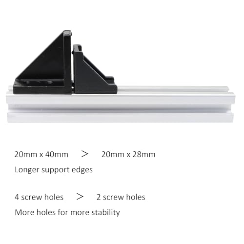 BLCCLOY 20 Sets 2020 Aluminum Extrusion T Slot Corner Bracket 20 Series Extruded Hardware 90 Degree Right Angle Connector with M5 Bolts Nuts for 20/20 80 20 2040 T V Slot Black Aluminum Profile - Image 4