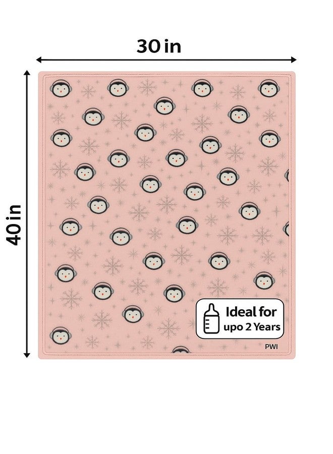 PWI Supersoft Baby Blanket Wrapper for Newborn | 30x40 inches | Lightweight AC Blanket for 0-2 Years | Ultra Soft & Skin-Friendly | Pack of 1(Peach) - Image 3