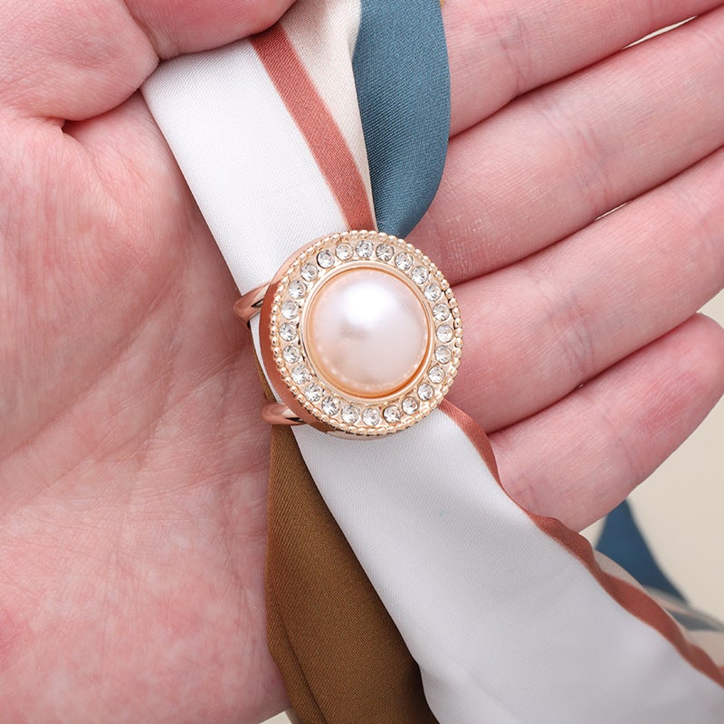 Simple Multi-Functional Scarf Buckle Fashion High-Grade Pearl Buckle Square Scarf Scarf Corner Fixed Decorative Knot Buckle - Image 5