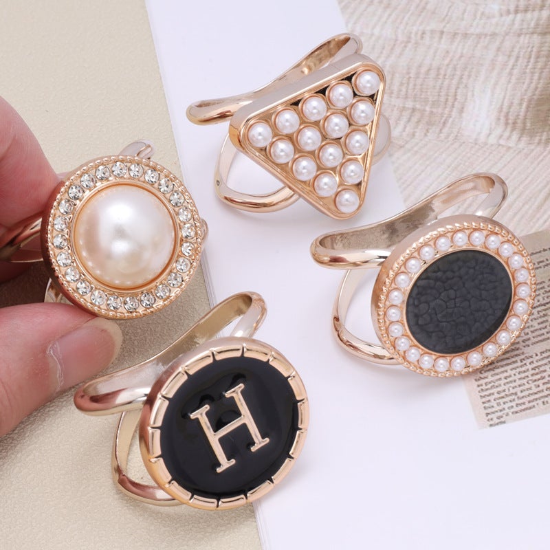 Simple Multi-Functional Scarf Buckle Fashion High-Grade Pearl Buckle Square Scarf Scarf Corner Fixed Decorative Knot Buckle - Image 4