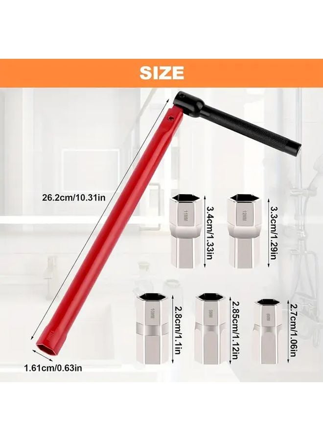 Red Tube Sink Faucet Wrench Basin Tap Key Nut Driver Tool for 8 13mm Installation - Image 4