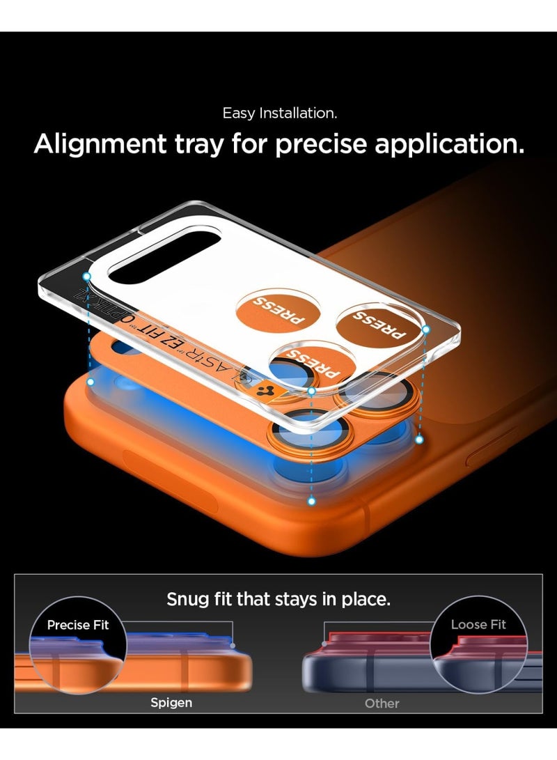 Spigen GLAStR EZ-Fit Optik Pro XL for iPhone 17 PRO Camera Lens Protector [1 Pack] - Cosmic Orange - Image 4
