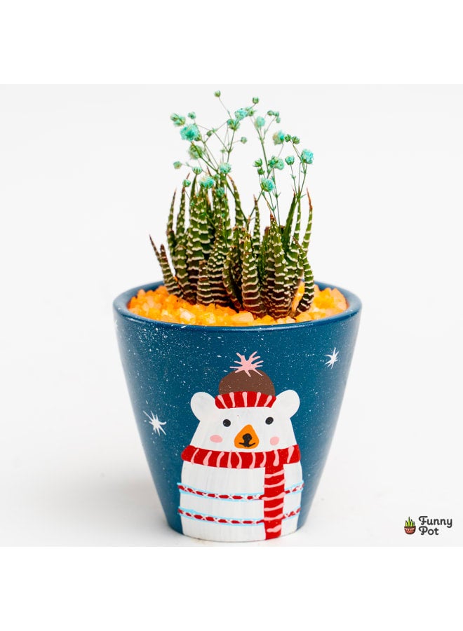 Cactus pottery pot