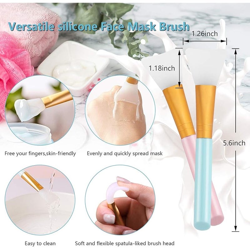 Yokilly Silicone Face Scrubber, 2pcs Exfoliating Lip Brush, 2pcs Cleansing Brush,2pcs Face Mask Brush Exfoliator Blackhead Skin Care Tool - Image 2