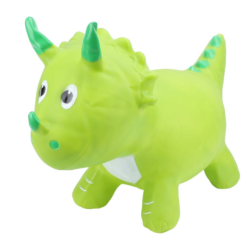 Inflatable Ride On Toy: Green Dinosaur, Thick PVC Material, Lightweight Easy To Carry - Bouncy Animal Toy For Toddlers And Kids, Indoor Outdoor Play, Picnics Beach Camping - Image 1