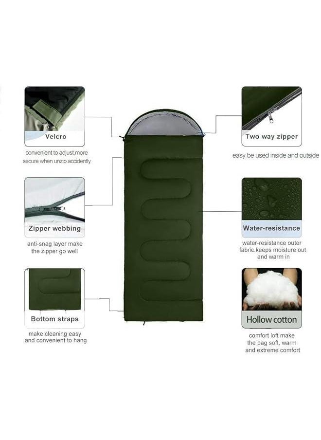 HOOKOR Sleeping Bag, Lightweight 3 Season Weather Sleep Bags for Kids Adults Girls Women, Microfiber Filled Compact Design for Backpacking/Hiking/Camping/Mountaineering  - Image 2