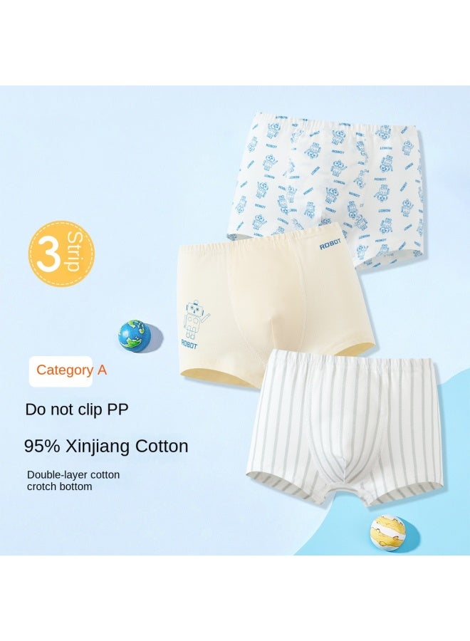 Top melon three-pack Boys' Boxer Underwear, Skin-friendly, Breathable, Soft And Comfortable, Category A, All-season Children's Underwear - Image 3