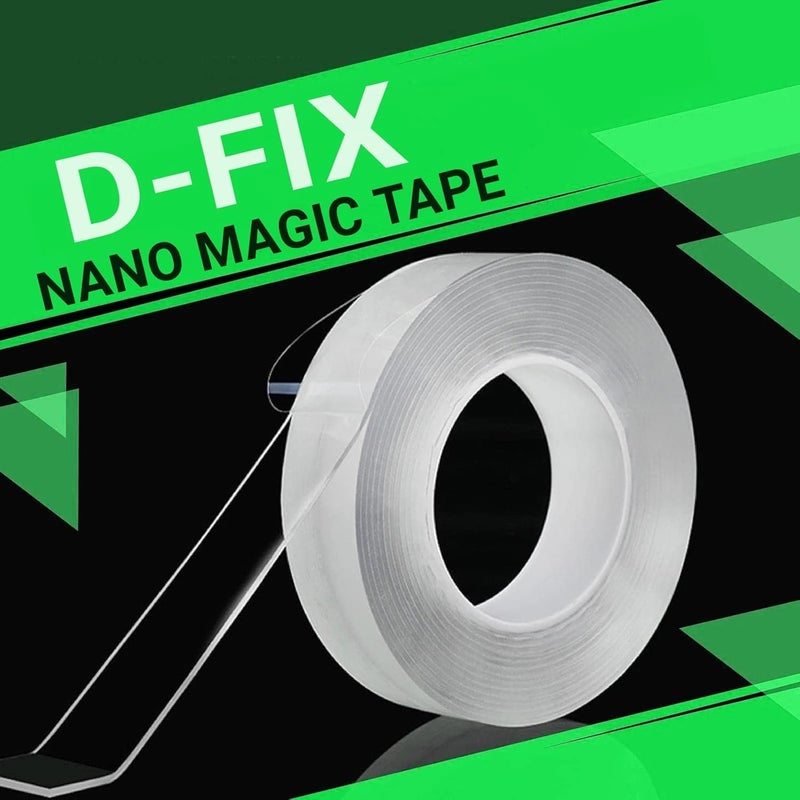 D-Fix شريط نانو مع 3 رقائق لامعة 3 نجوم قشة للبالون شريط لاصق مزدوج الجوانب لاصق قوي قابل للغسل وإعادة الاستخدام متعدد الألوان فن وحرف قلب وقمر مجموعة (DIY-KIT) - Image 2