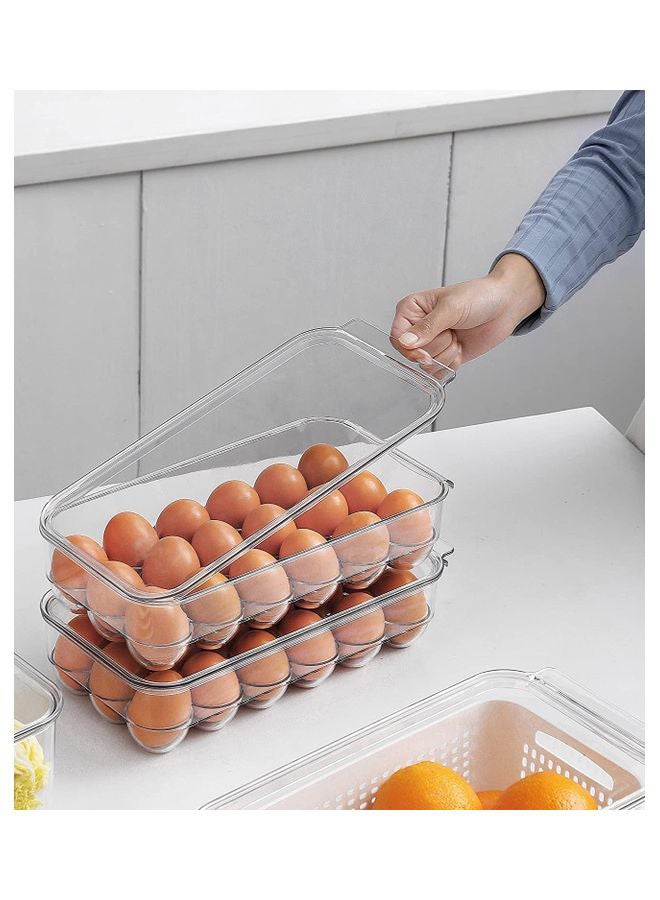 صينية تخزين البيض | تتسع لما يصل إلى 18 بيضة | عبوة واحدة شفاف 32.3x17.5x9سم - Image 3