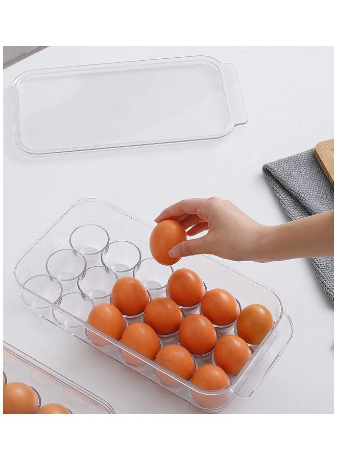 صينية تخزين البيض | تتسع لما يصل إلى 18 بيضة | عبوة واحدة شفاف 32.3x17.5x9سم - Image 4