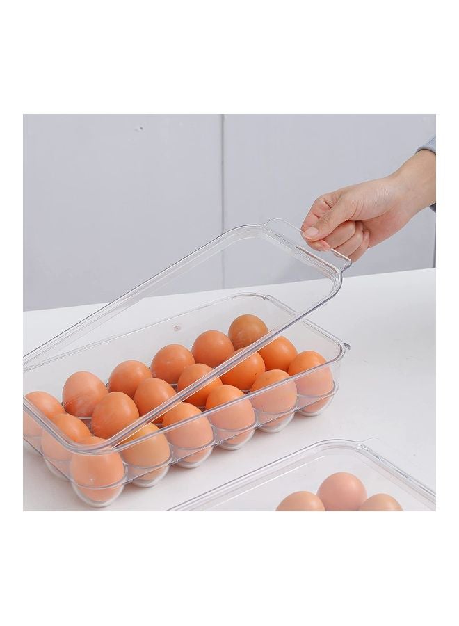 صينية تخزين البيض | تتسع لما يصل إلى 18 بيضة | عبوة واحدة شفاف 32.3x17.5x9سم - Image 2