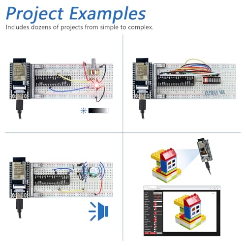 Freenove Basic Starter Kit for ESP32 CAM (Included), Dual-core 32-bit 240 MHz Microcontroller, Onboard Camera Wireless, Python C Code, 400-Page Detailed Tutorial, 141 Items, 58 Projects - Image 4