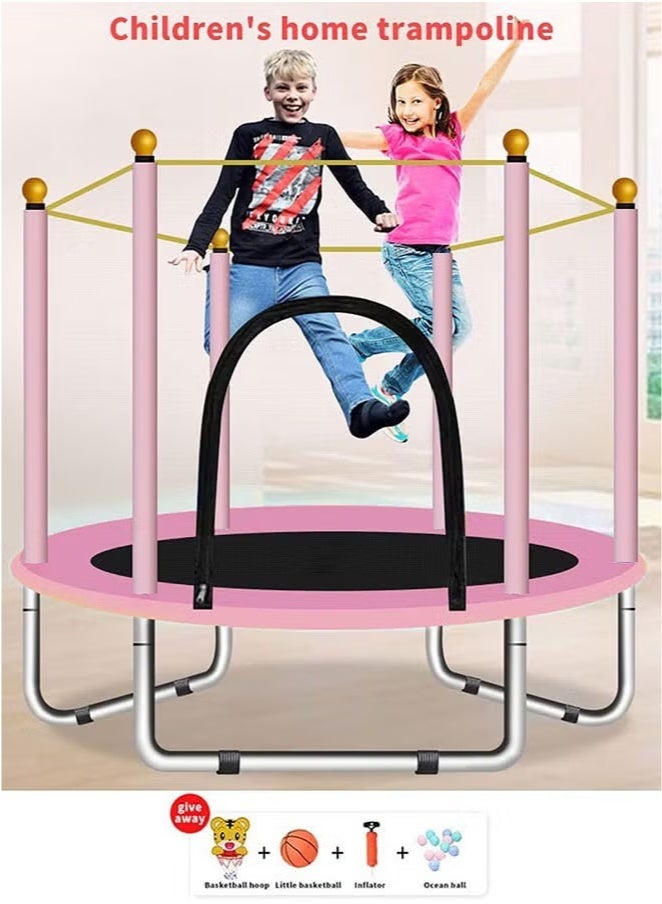 YelaJoy Indoor & Outdoor Trampoline With Safety Net Basketball Hoop Fitness Rebounder Trampoline For Kids Boys and Girls Birthday Gift - Image 2