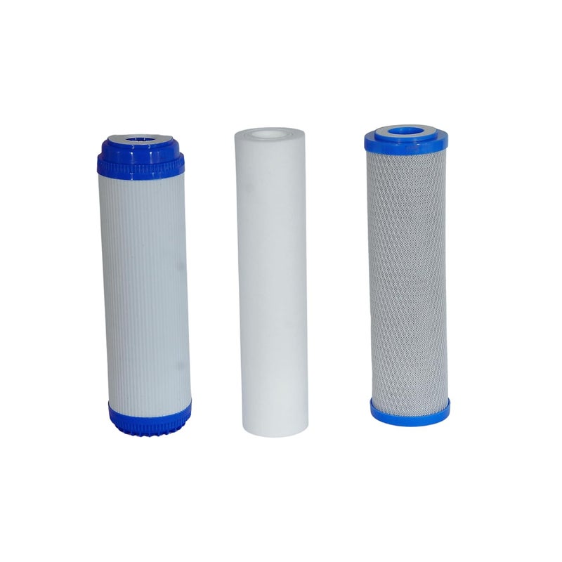 RiverSoft نظام ما قبل الفلترة ثلاثي المراحل مع مشبك تثبيت مدمج | خراطيش PP Spun و CTO و GAC | فلتر متصل/تحت الحوض (هيكل شفاف، مدخل/مخرج 1 بوصة) - Image 4