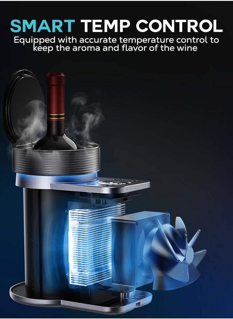 Excefore Electric Wine Chiller, Portable 24-Hour Iceless Drink Cooler for 750ml Bottles, Rapid Single Bottle Chiller for Parties, Events, RV, Home, and Outdoor Use, Constant Low Temperature Cooling  - Image 2