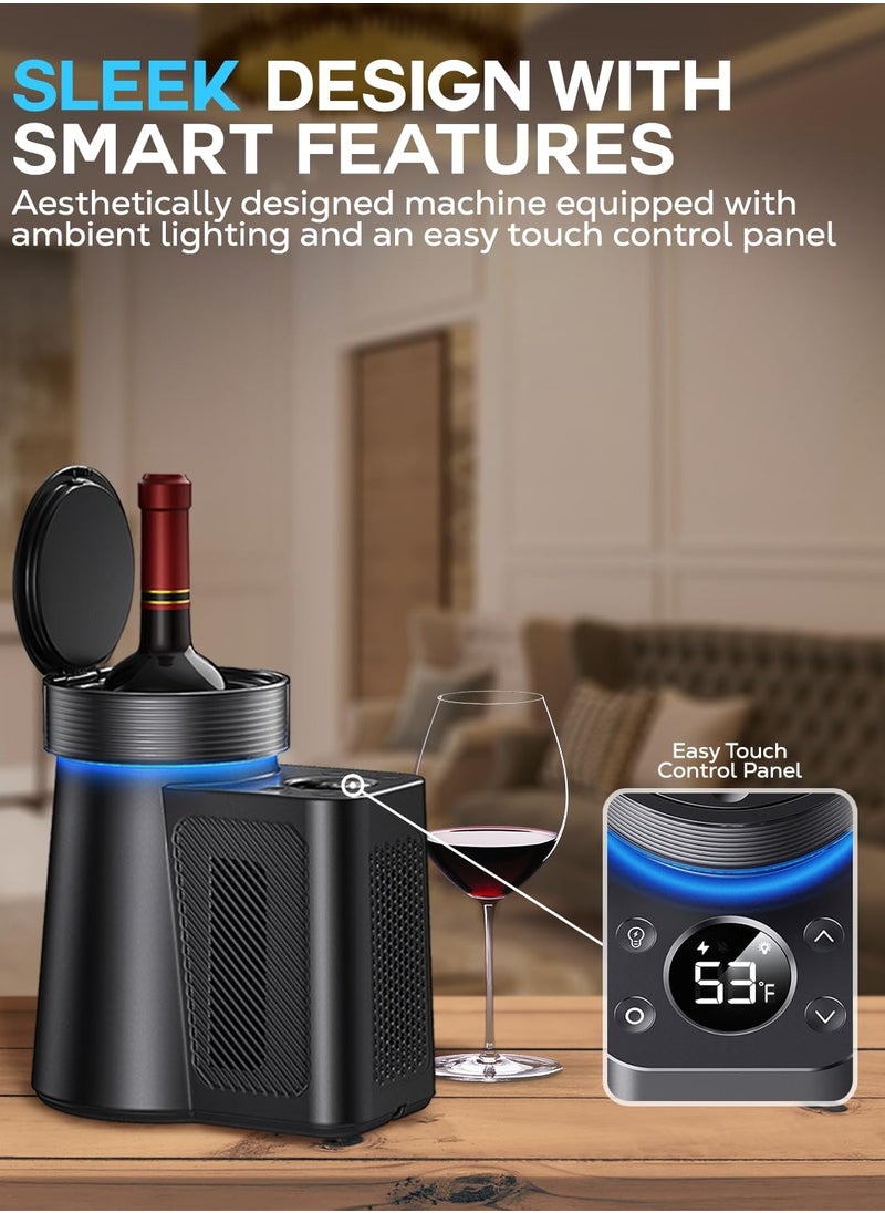 Excefore Electric Wine Chiller, Portable 24-Hour Iceless Drink Cooler for 750ml Bottles, Rapid Single Bottle Chiller for Parties, Events, RV, Home, and Outdoor Use, Constant Low Temperature Cooling  - Image 3