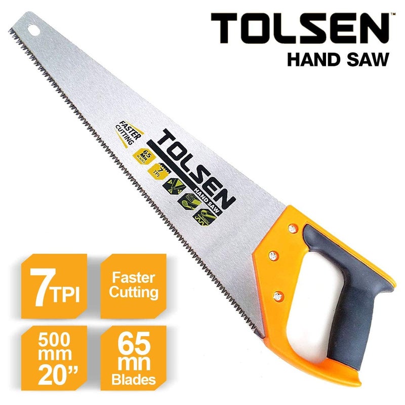 TOLSEN Hand Saw 20'' SharpTooth Designed For Fine Cuts Thick Blade - Hand Saws for Cutting Wood, Handsaw for Wood, Garden Saw, Carpenters Saw, Woodworking Hand Saw, Serrucho Manual, Hand wood saw Saw Lot - Image 5