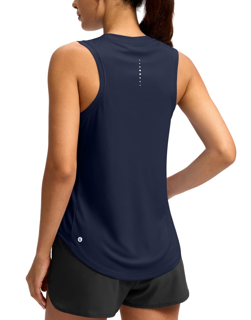 SANTINY Women's Sleeveless Workout Tops Lightweight Tennis Yoga Athletic Running Shirts Racerback Tank Tops for Women (Navy_L) - Image 1