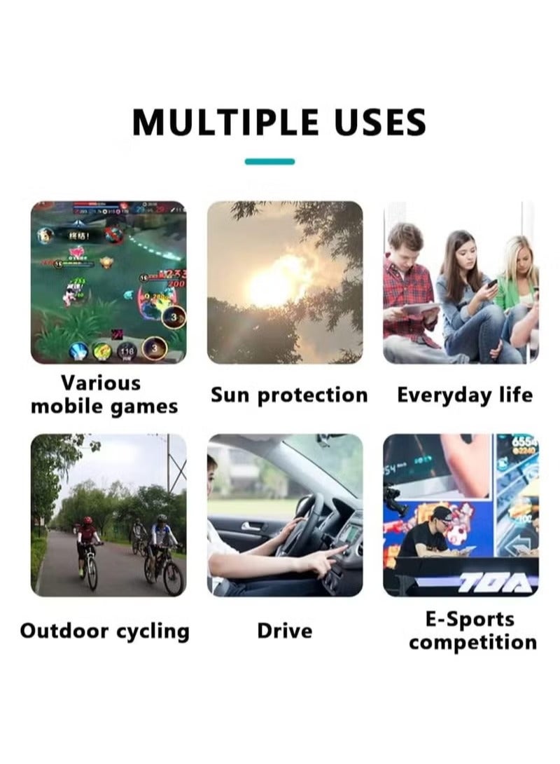 2 Pairs E-Sports Gaming Gloves, Gaming Finger Sleeves, Anti-Sweat Breathable, Thumb Sleeves for Highly Sensitive Nano-Silver Fiber Material + Nylon, for PUBG Mobile Phone Games Accessories