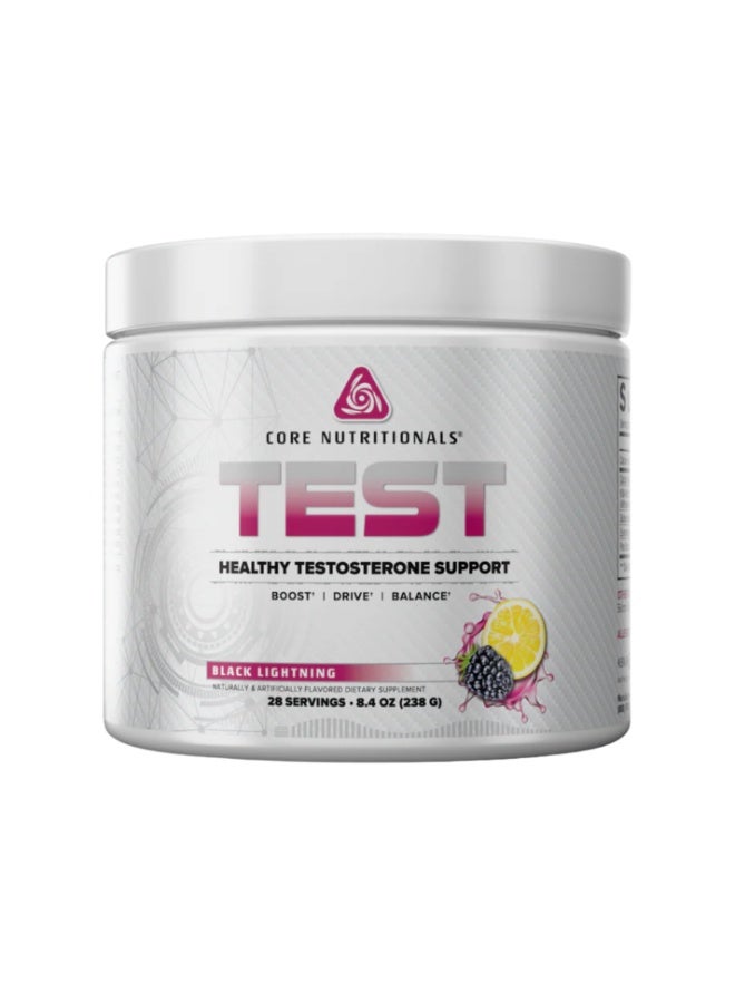 TEST Multi-Pathway Testosterone Support Powder, Supports Healthy Testosterone, Hormonal Balance & Male Vitality - Black Lightning (28-Serving)