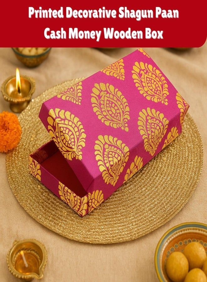 Piepot Printed Decorative Shagun Cash Box & Jewellery Wrap – Assorted Multicolored Wooden Gaddi Box Set | Clasp Closure | Ideal for Wedding Gifts, Paan, Return Gifts & Festive Gifting (Pack of 1) - Image 2