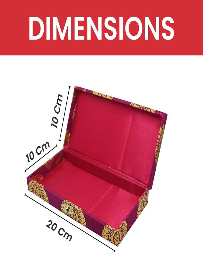 Piepot Printed Decorative Shagun Cash Box & Jewellery Wrap – Assorted Multicolored Wooden Gaddi Box Set | Clasp Closure | Ideal for Wedding Gifts, Paan, Return Gifts & Festive Gifting (Pack of 1) - Image 3