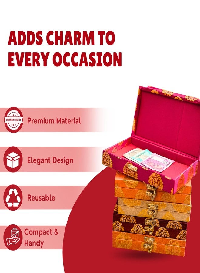 Piepot Printed Decorative Shagun Cash Box & Jewellery Wrap – Assorted Multicolored Wooden Gaddi Box Set | Clasp Closure | Ideal for Wedding Gifts, Paan, Return Gifts & Festive Gifting (Pack of 1) - Image 4
