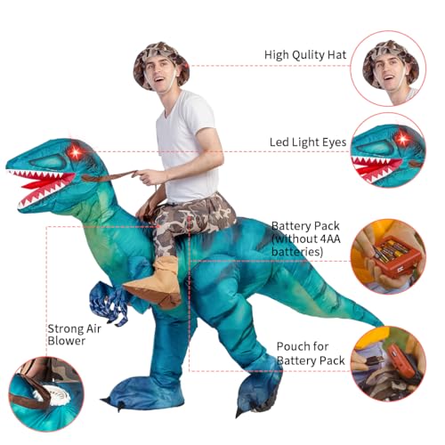 GOOSH Inflatable Dinosaur Costume for Adult Riding T Rex Funny Blow up Women Man Costume for Halloween Fancy Dress Party Cosplay - Image 4