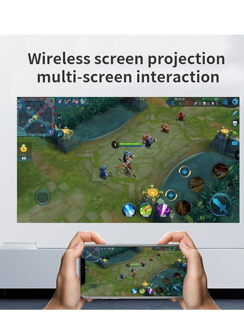 Umiio Q1 Portable Video Projector 2.4/5G WiFi Bluetooth Quadrangle Trapezoid 0.8-5M Projection Distance 1920 * 1080 Resolution Android Projector For Movie Music TV Game Casting with Tripod _Black  - Image 4