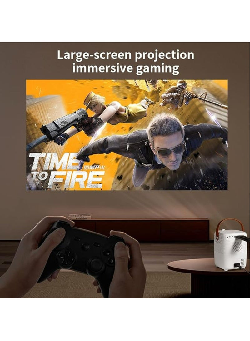 Umiio Q1 Portable Video Projector 2.4/5G WiFi Bluetooth Quadrangle Trapezoid 0.8-5M Projection Distance 1920 * 1080 Resolution Android Projector For Movie Music TV Game Casting with Tripod _Black  - Image 3