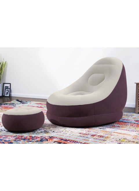 INFLATABLE LAZY SOFA LOUNGER ARMCHAIR WITH FOOTREST