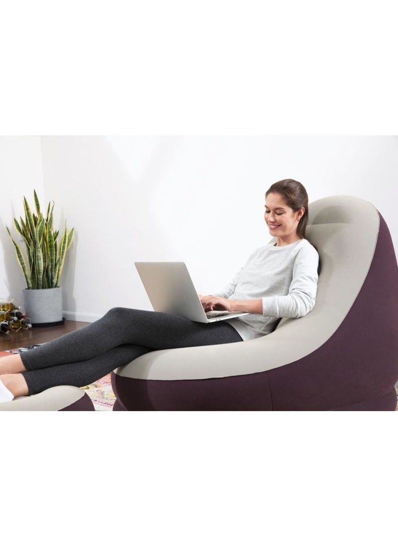 INFLATABLE LAZY SOFA LOUNGER ARMCHAIR WITH FOOTREST