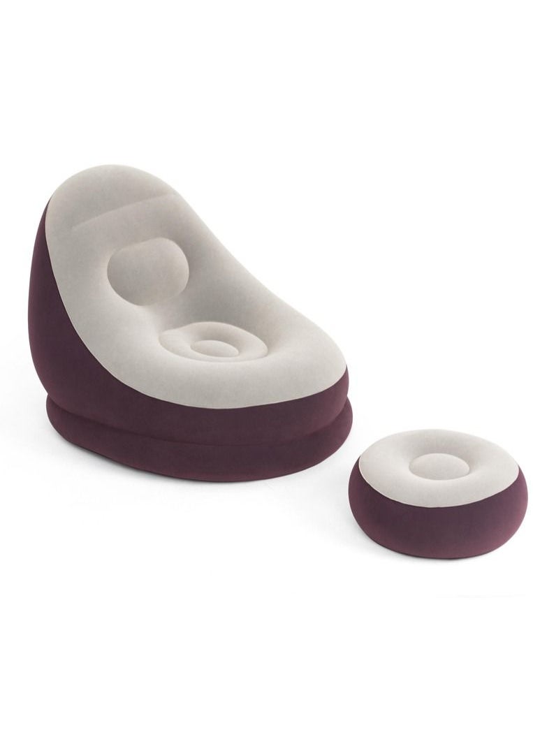 INFLATABLE LAZY SOFA LOUNGER ARMCHAIR WITH FOOTREST