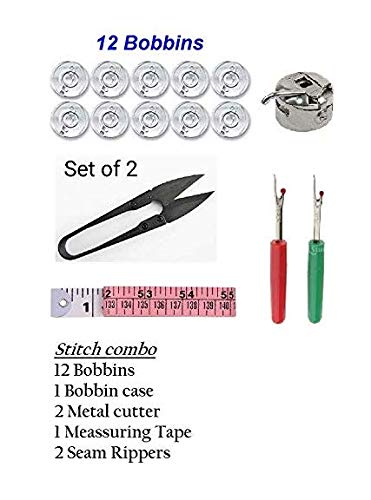 Zenith Sewing Tools Kit 12 Bobbin +2 Cutter +2 Seam Ripper+ 1 Bobbin case+ 1 Measuring Tape Mini Travel Plastic Sewing Kit Tool with Storage Box Multipurpose Tailoring Sewing Kit - Image 2