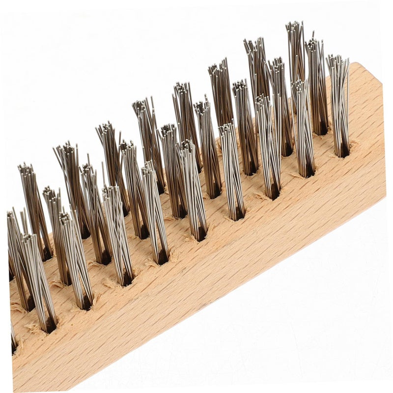 Wooden Handle Wire Brush For Efficient Cleaning Polishing Scrubbing Versatile Tool - Image 5