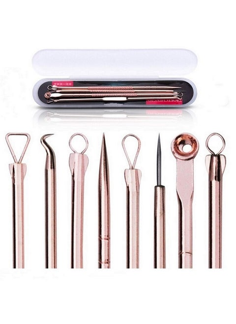 Blackhead Remover Pimple Comedone Extractor Tool Effective Acne Removal Kit Treatment For Blemish Whitehead Pimple Popping Zit Removing For Nose & Face Skin Best Electroplated 4 Pcs Wcase.