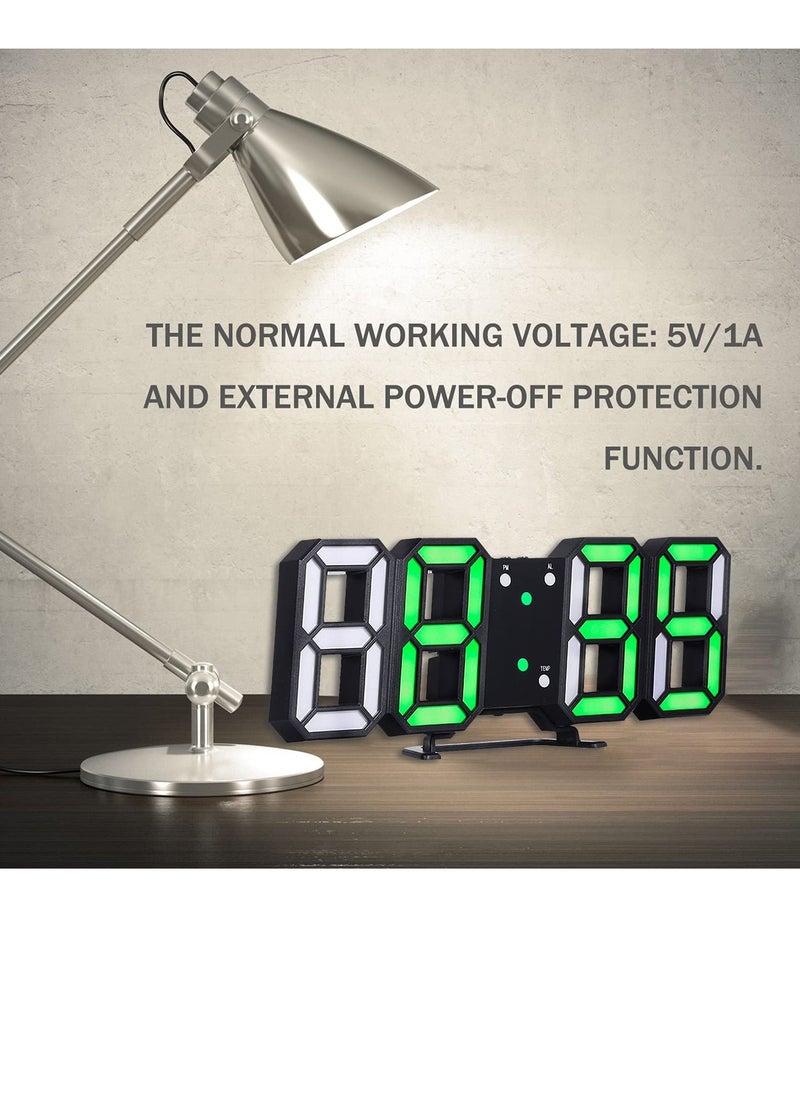 3D LED Digital Alarm Clock Table Alarm Clock Manual and Auto Adjust Brightness Easy to Read at Night Perfect for Home Decor