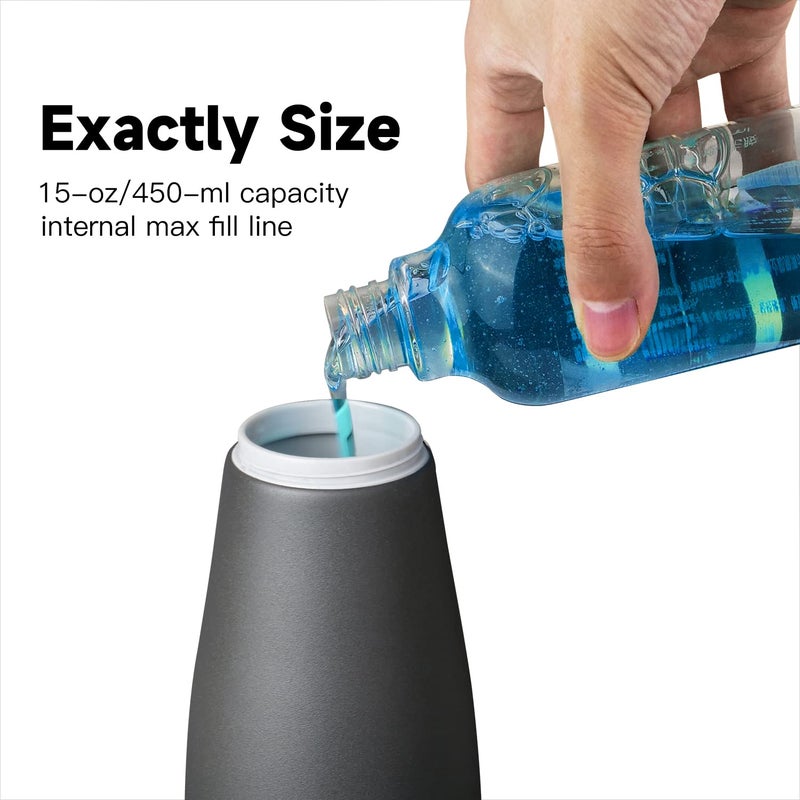 AIKE 15fl.oz Liquid Soap Dispenser for Dish and Hand Soap Matte Black - Image 4