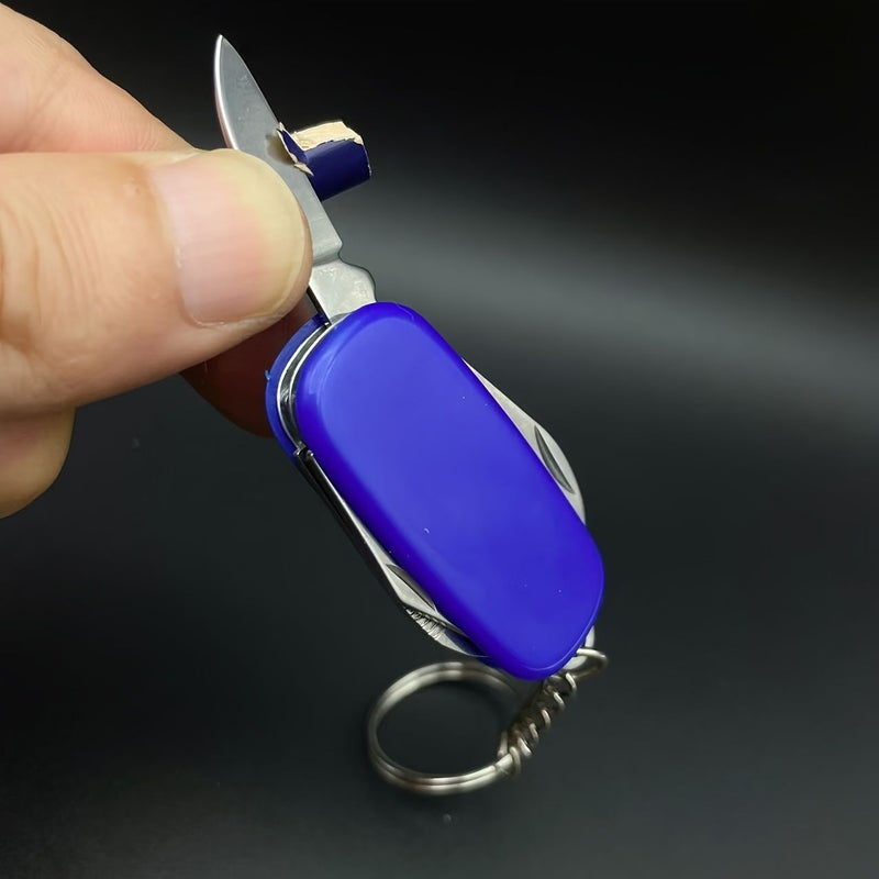 Black 4-in-1 Portable Folding Multi-Tool Keychain for Bottle Can Box Opener Outdoor Adventure - Image 2