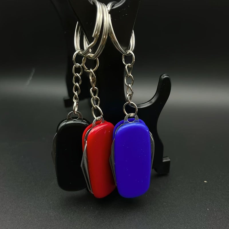 Black 4-in-1 Portable Folding Multi-Tool Keychain for Bottle Can Box Opener Outdoor Adventure - Image 1