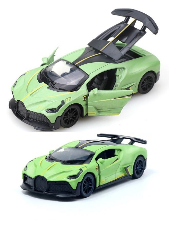 هالامودو 1:36 سبيكة السيارة الرياضية نموذج , سحب مرة أخرى لعبة السيارة , نموذج السيارة للأطفال فتى فتاة هدية , شاشة الجمع , أخضر / أسود 12 سم * 5 سم * 3 سم - Image 1