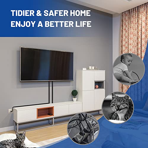 ZhiYo One Cord Cover Wall 153in(9X L17in) - Mini Wire Hider, Wire Cover for Hiding Speaker Wire, Baby Monitor Cord - Paintable Wire Channel for Cable Concealer, W0.5in H0.3in, CMR05 Black - Image 3