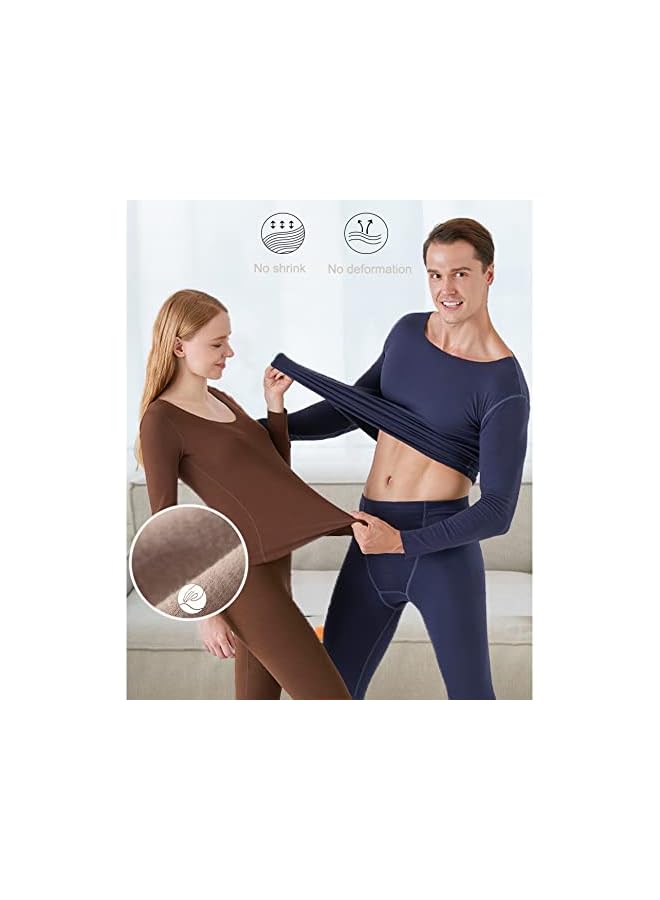 PROMASS promass Thermal Underwear Set for Men Women, Men's Soft Thermal Long Johns Set with Fleece Lined, Women's Warm Tops Bottoms Leggings for Cold Weather, Women Black, L - Image 3