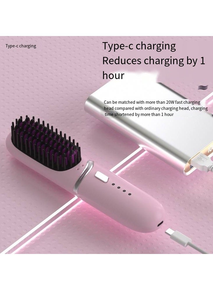 general Mini Ionic Straightening Comb – Travel-Friendly Straightener & Curler for Men/Women, Dual-Use Hair Styling Tool - Image 2