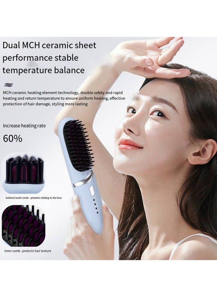 general Mini Ionic Straightening Comb – Travel-Friendly Straightener & Curler for Men/Women, Dual-Use Hair Styling Tool - Image 4