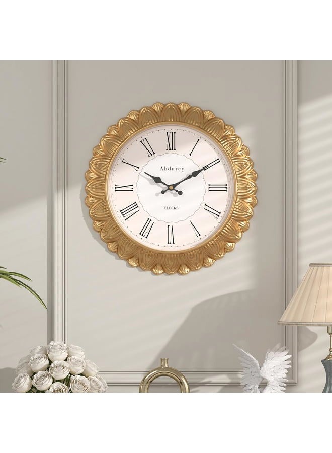 Abdurey 12 Inch Gold Sunflower Decorative Wall Clock, Silent Non Ticking Battery Operated Boho Decor Wall Clocks for Living Room,Kitchen,Farmhouse,Bedroom,Bathroom - Image 1